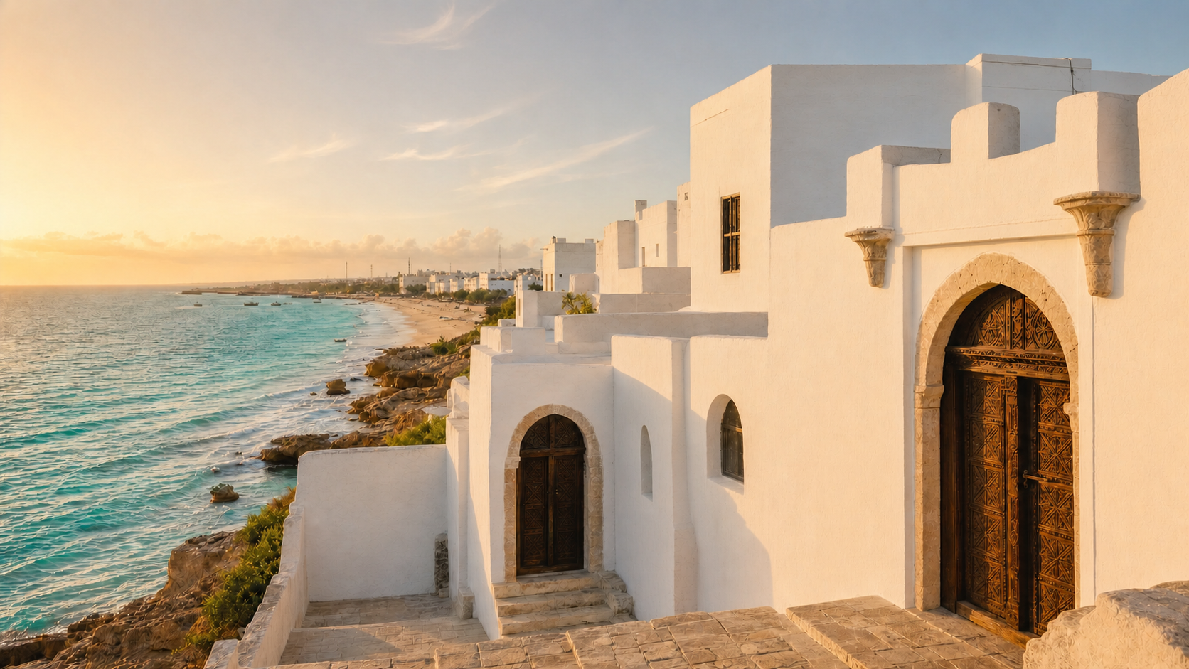 SAHAN coastal architecture and warm stone setting